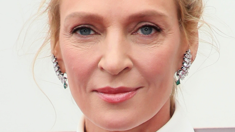 Uma Thurman diamond earrings