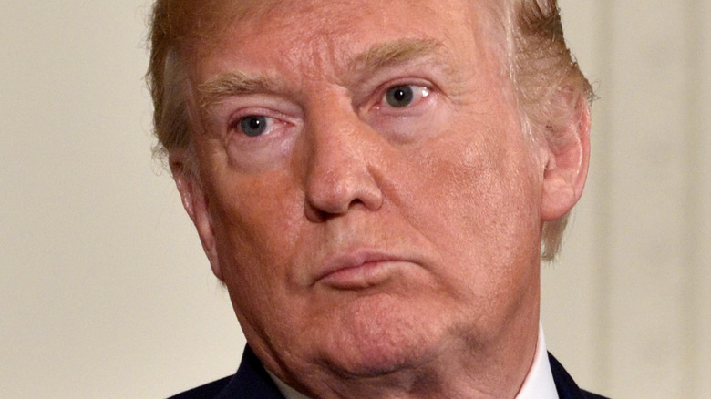 Donald Trump frowning