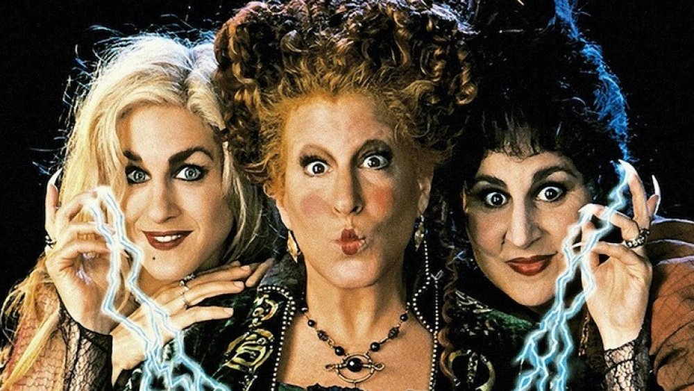 Sarah Jessica Parker, Bette Midler, and Kathy Najimy in a Hocus Pocus promo shot