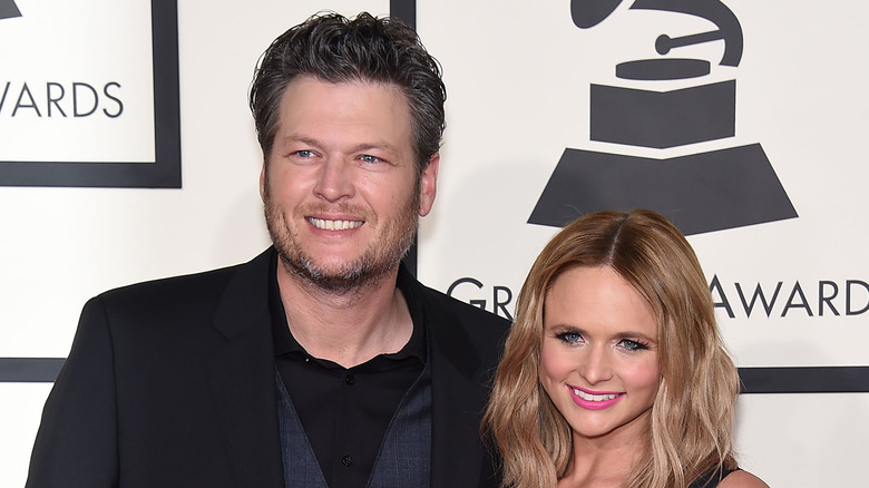 Blake Shelton posing with Miranda Lambert