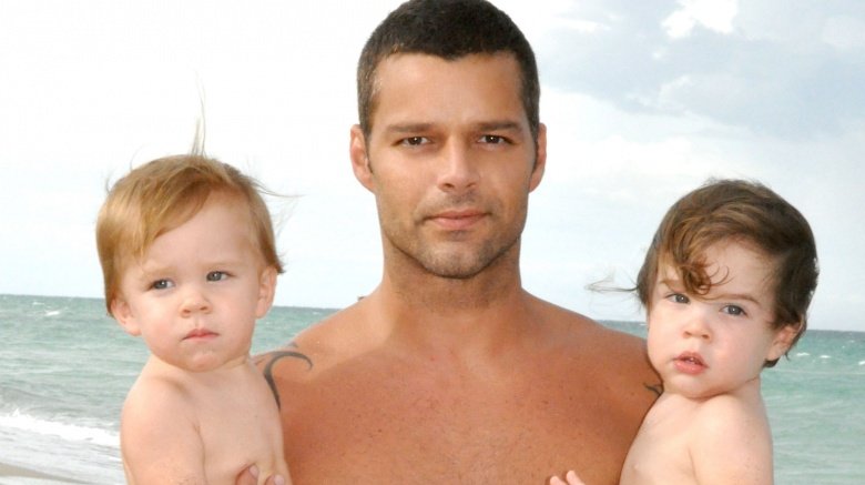 Ricky Martin with his twin sons