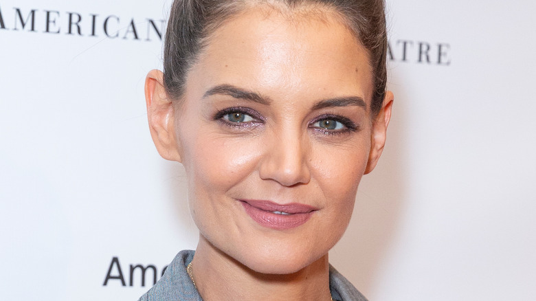 Katie Holmes with bun in her hair