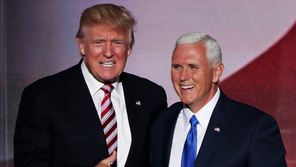 Donald Trump and Mike Pence smiling