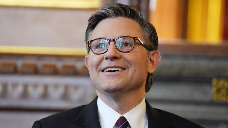 House Speaker Mike Johnson smiling