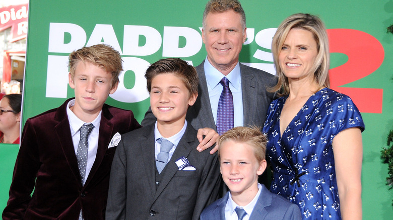 Will Ferrell and family smiling