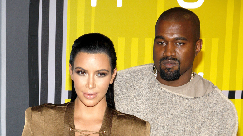 Kim Kardashian and Kanye West on the red carpet