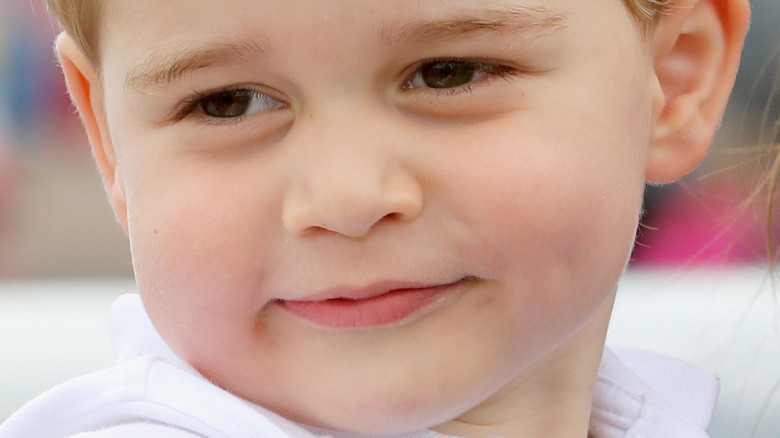 Prince George posing of for a photograph