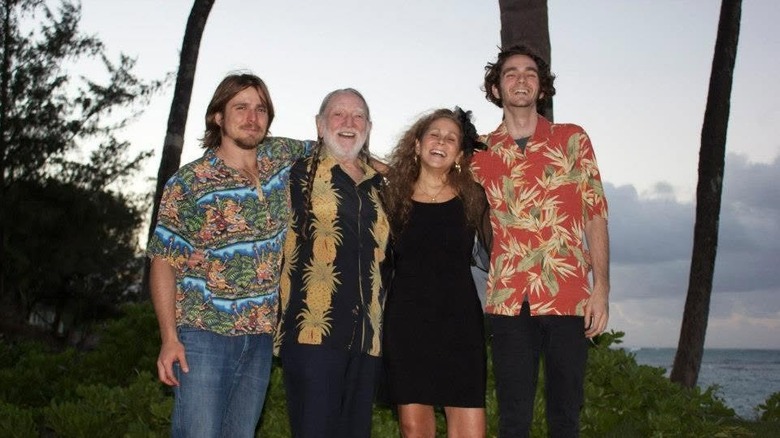 Willie Nelson poses with his family