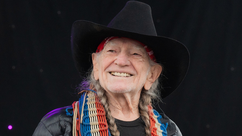 Willie Nelson wearing a cowboy hat