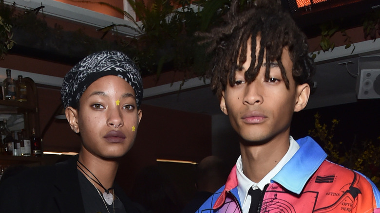 Willow Smith and Jaden Smith posing
