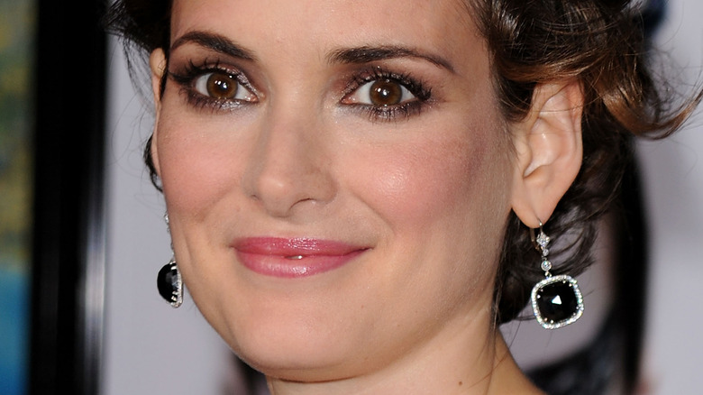 Winona Ryder wears sparkly eyeshadow