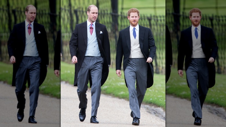 Prince William and Harry at the wedding of Pippa Middleton and James Matthew.