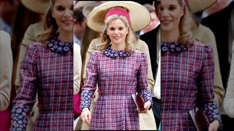 Sophie Carter at the wedding of Pippa Middleton and James Matthew.
