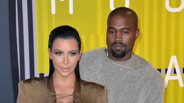 Kim Kardashian and Kanye West on the red carpet