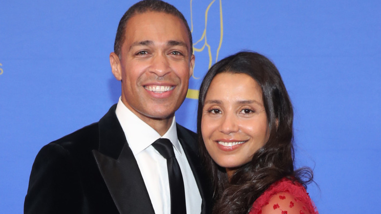 T.J. Holmes smiling with Marilee Fiebig