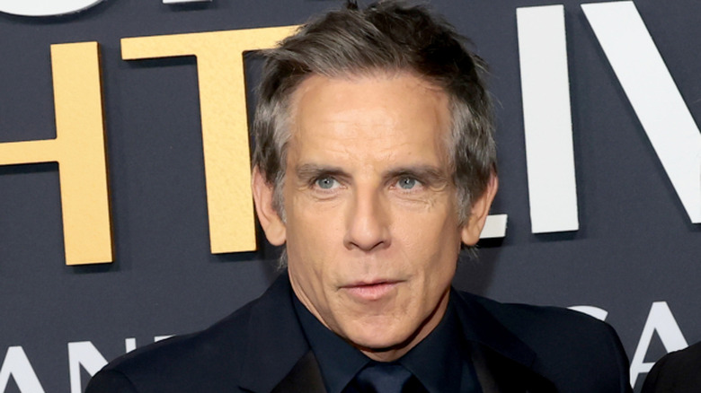 Ben Stiller in a tuxedo at the "SNL 50" red carpet