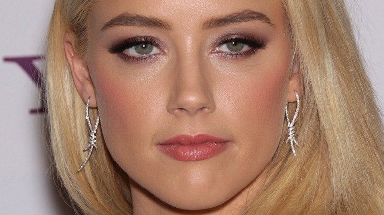 A closeup of Amber Heard