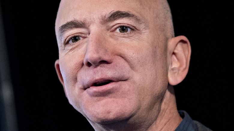 Jeff Bezos speaks at an event in 2019