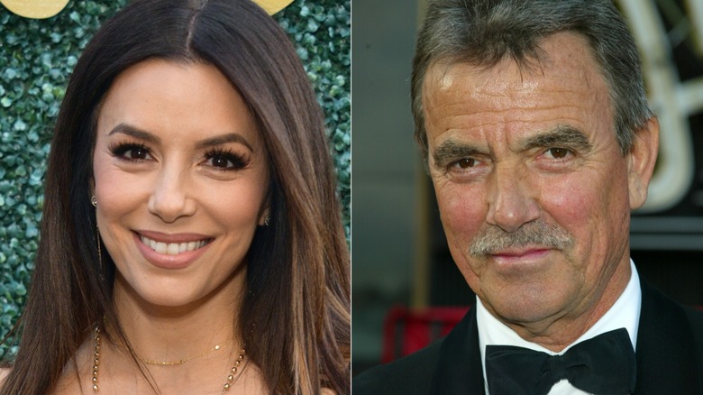 Eric Braeden; Eva Longoria smiling