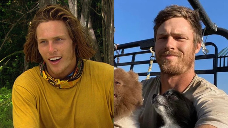 Fabio Birza with two dogs