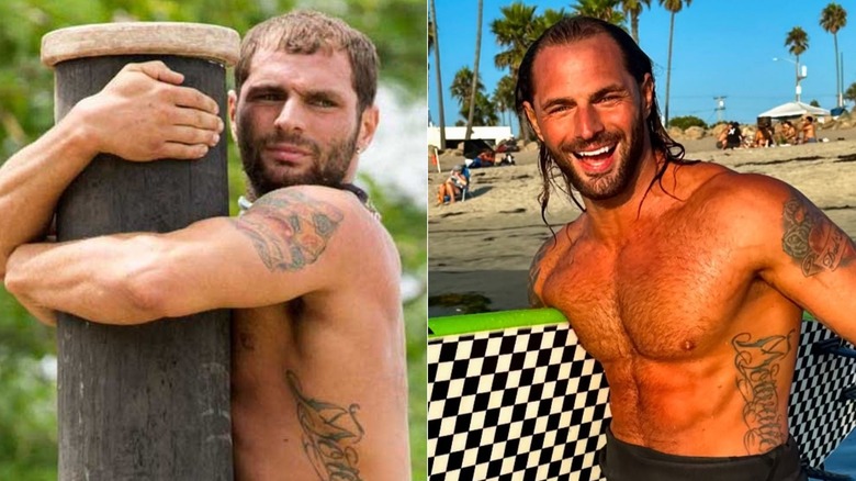 Rodney Lavoie Jr. holding surfboard