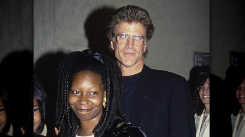 Ted Danson and Whoopi Goldberg pose in 1993.