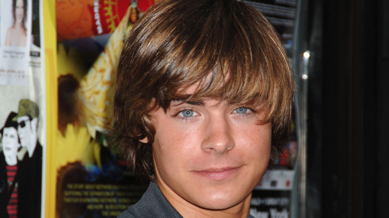 Zac Efron long bangs smiling