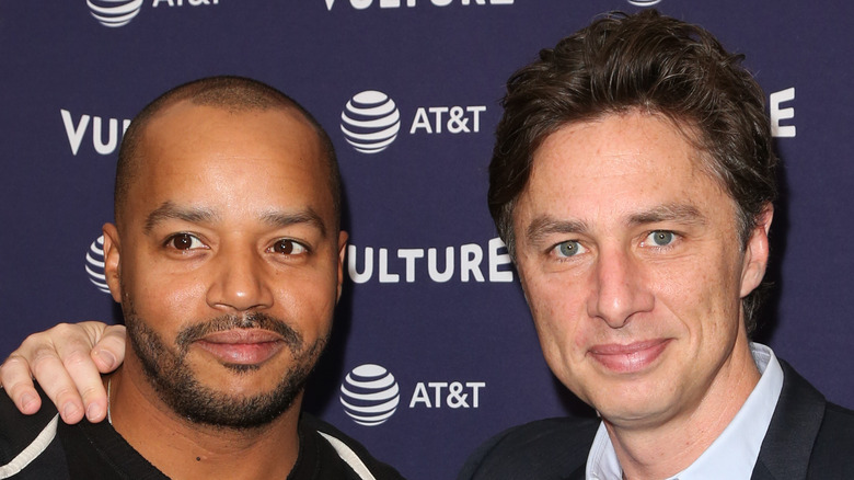 Donald Faison on the red carpet with Zach Braff
