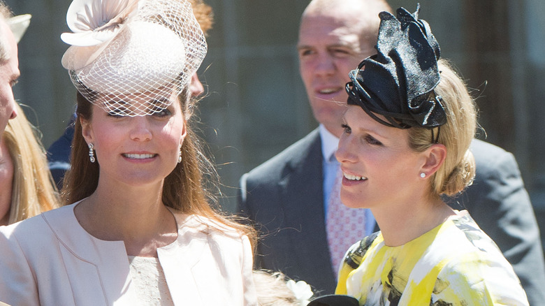 Kate Middleton and Zara Tindall speaking