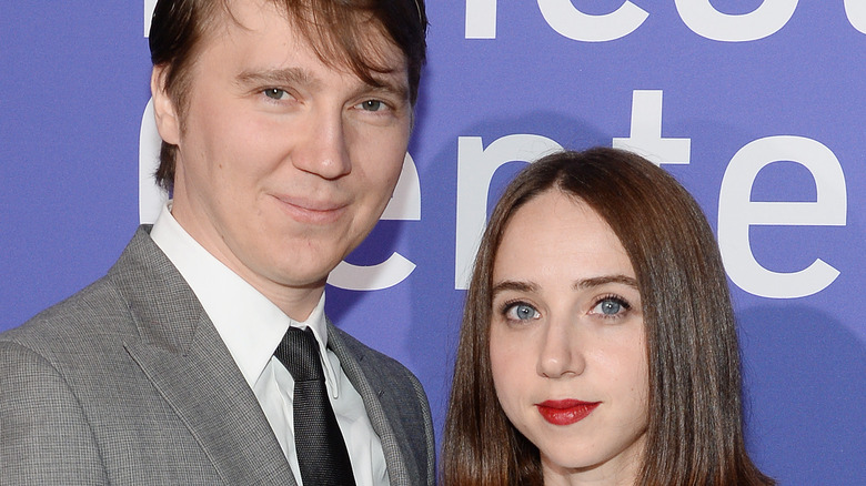 Paul Dano and Zoe Kazan posing