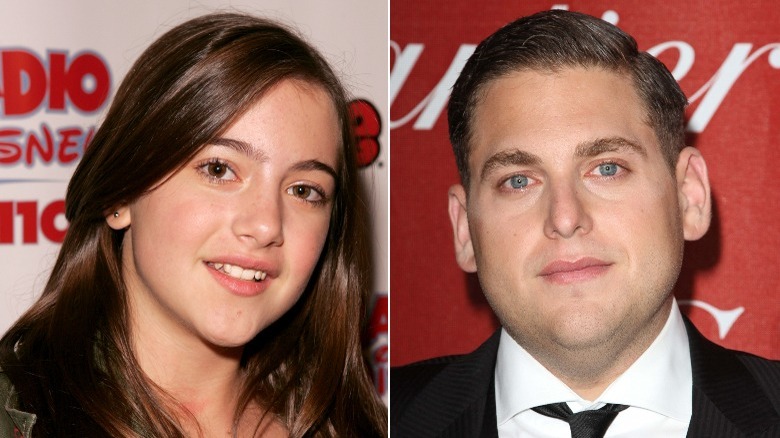 Split image of Alexa Nikolas and Jonah Hill