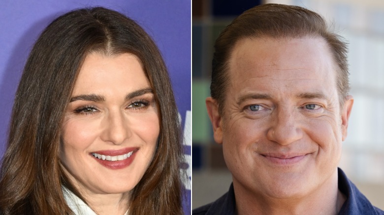 Side by side of Rachel Weisz and Brendan Fraser in 2025 and 2026