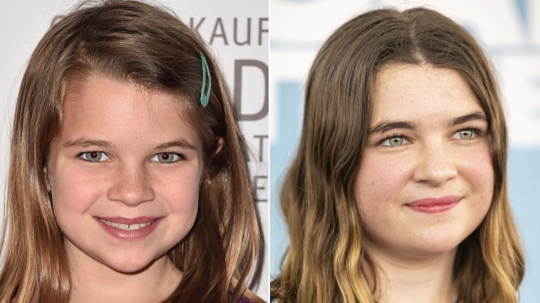 Side by side of Raegan Revord in 2017 vs. 2026