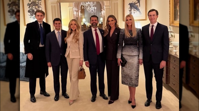 Donald Trump's children and their partners pose together before the 2026 SOTU.