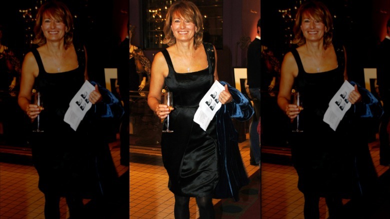 Carole Middleton wearing black cocktail dress