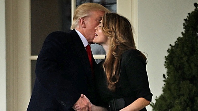 Donald Trump kissing Hope Hicks