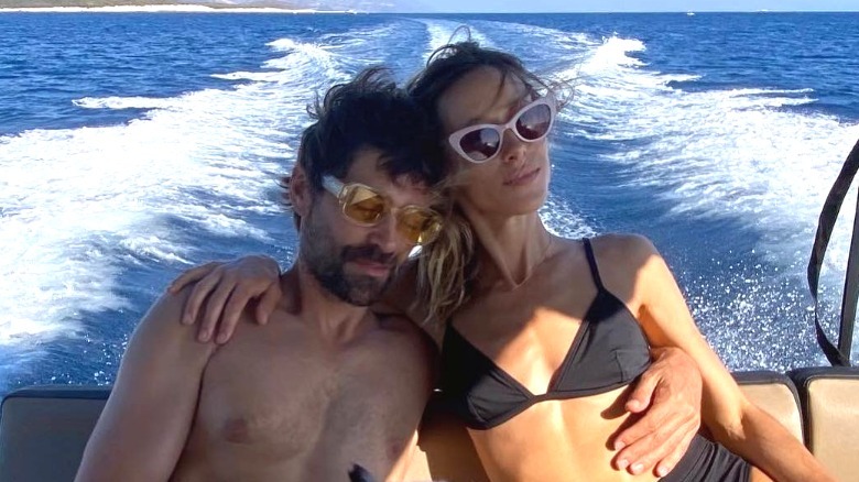 Gillian Zinser in a boat with husband Jaron Albertin