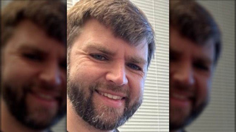 JD Vance posing for a selfie after casting his vote in the 2024 Ohio primary election.