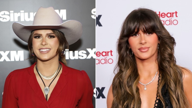 Ella Langley in 2024 at the left and at the iHeartRadio Music Awards in 2026 on the right