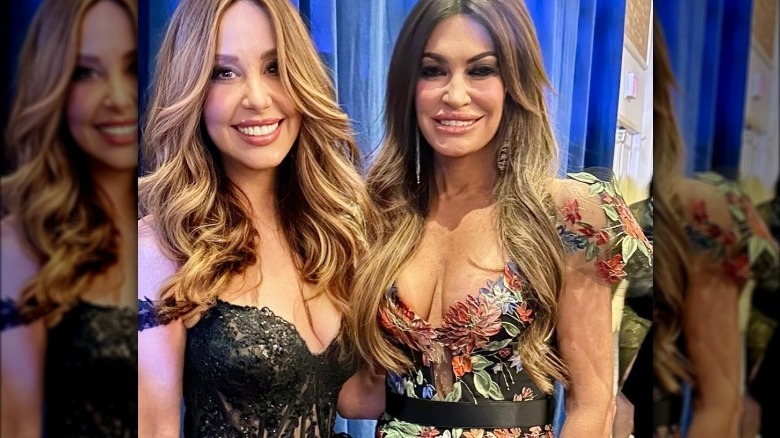 Kimberly Guilfoyle in low cut floral dress at inauguration ball