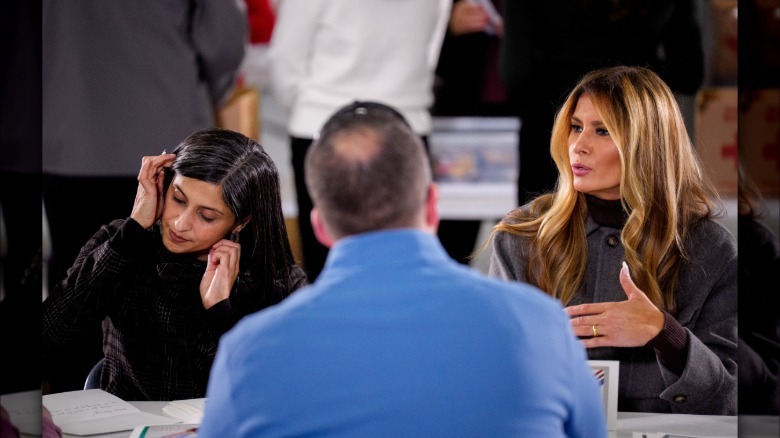 Usha Vance sitting next to Melania Trump