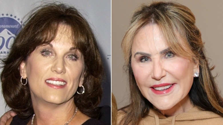 Dr. Phil's wife Robin McGraw in 2002 on the left and in 2025 on the right