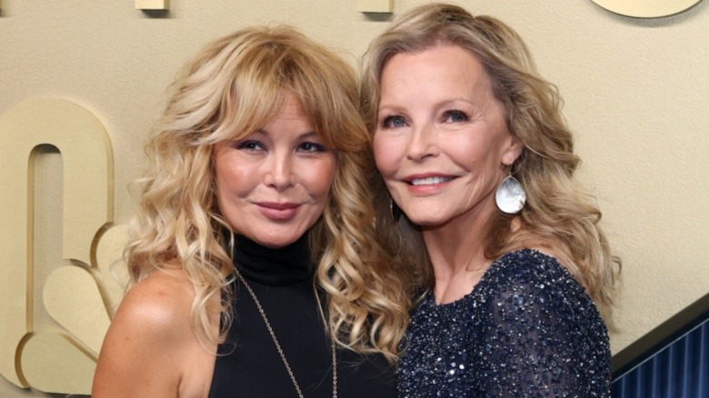 Jordan and Cheryl Ladd posing with arms around each other at the 2026 Emmys