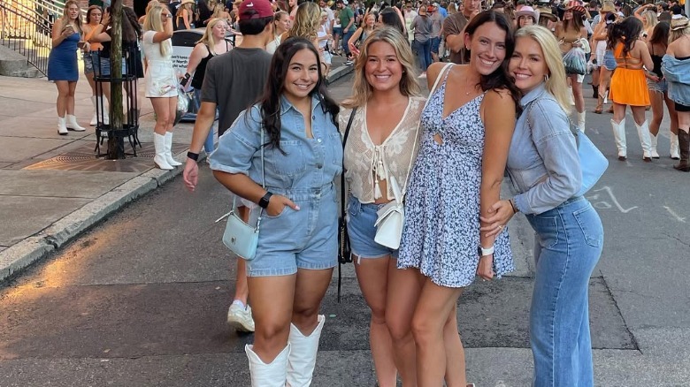 Karoline Leavitt in denim oufit