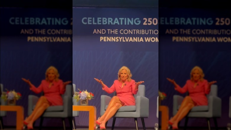 Jill Biden speaking at Women's History Month event