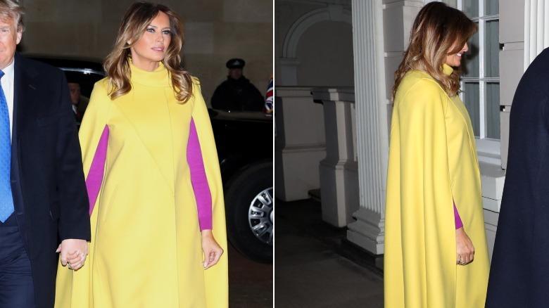 Melania Trump in a yellow coat
