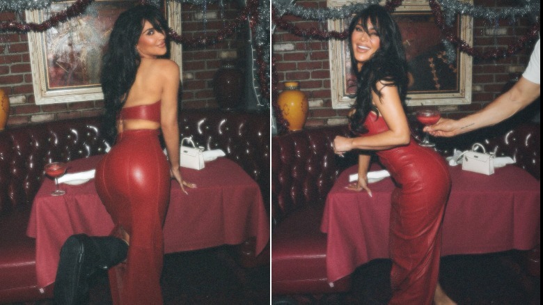 Kim Kardashian recreates break the internet photo in red dress
